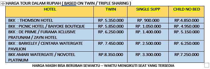 HARGA-BANGKOK-KHAOYAI