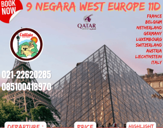 11 Hari 9 Negara West Europe France  – Belgium – Netherland – Germany- Luxembourg – Switzerland – Austria – Liechtenstein - Italy Dep 23JAN'23 (wh05)