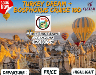 10 Hari Turkey Dream + Bosphorus Cruise By Qatar Airways Dep 22 Sep'22 (WH05)